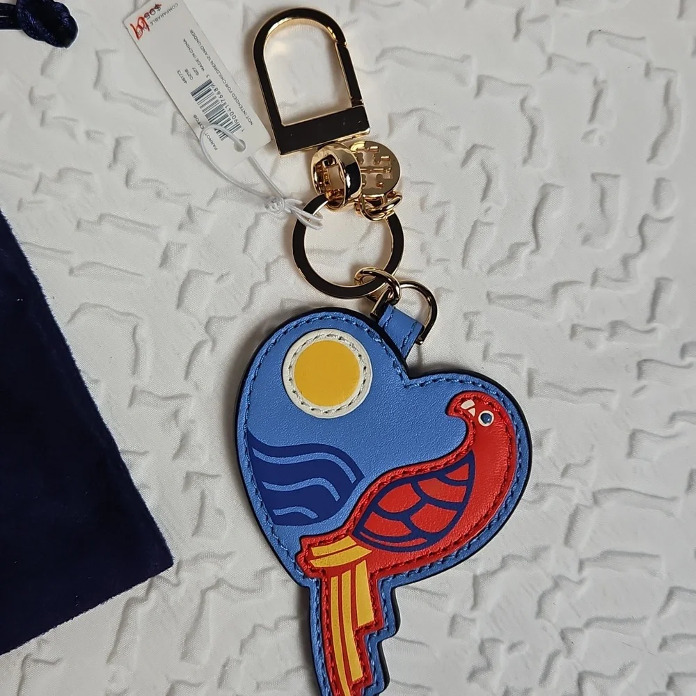 TORY BURCH PARROT KEYFOB/ PURSE CHARM